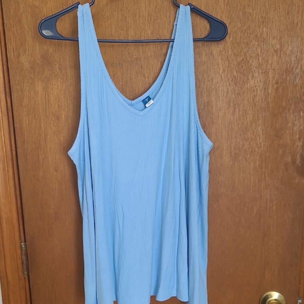 Old Navy Blue Relaxed Tank Top with V-Neckline